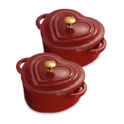 Mini Red Heart Cast Iron Pots