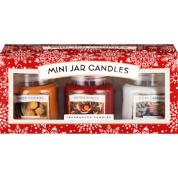 Sebnini 3 Mini Jar Candles Christmas Gift Set
