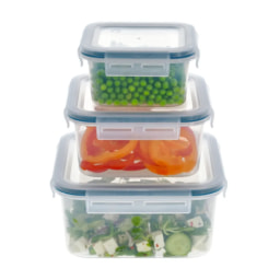 Square Food Storage Container Set - 3 Pieces