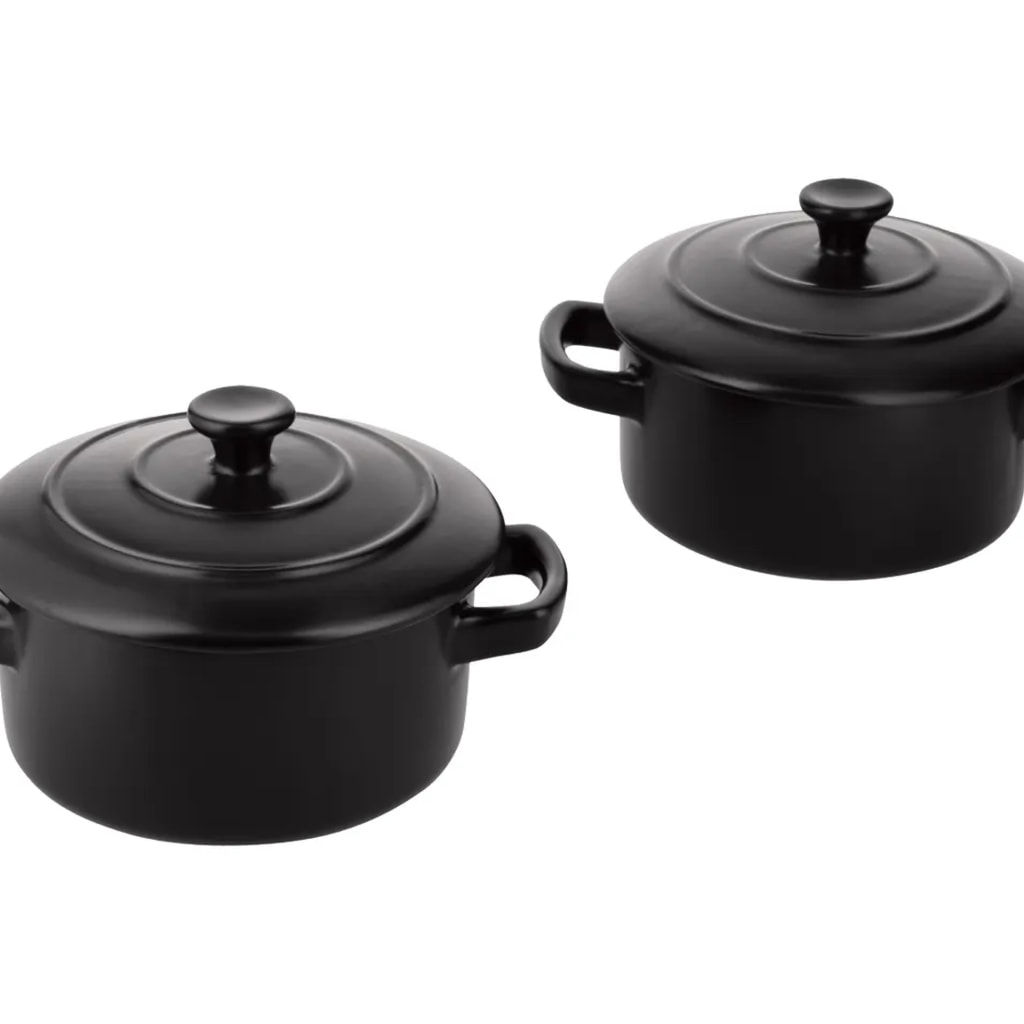Black Mini Casserole Dishes - 2 Pack