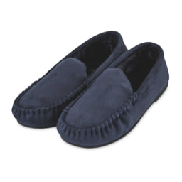 Men's Blue Moccasin Slippers